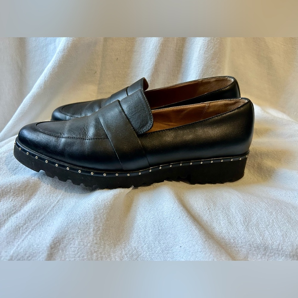 14th & Union Women’s 8 Westley Studded Loafers Platform Silver Studs 90s